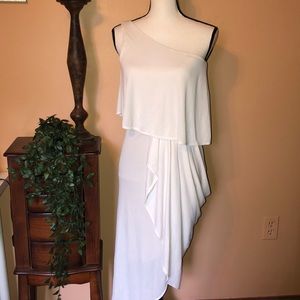 NWT BCBG white toga dress